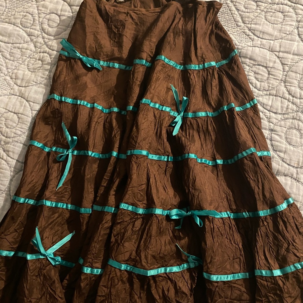 Authentic Betsey Johnson chocolate crinkle skirt